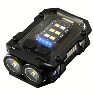 TEMU 1개 미니 휴대용 손전등, 충전식 키체인 라이트, 초고휘도 LED 클립형 캡 라이트, 다기능 고출력 손전등 (전원 표시, 메탈 백 클립, 마그네틱 베이스 포함)