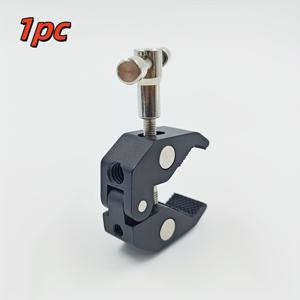 TEMU 싱글 피스, 고강도 블랙 메탈 게 클램프 (스레드 핸들 포함) - 디지털 싱글 렌즈 카메라, 삼각대, 스트랩, 우산, 후크, 스탠드에 적합 - 내구성 좋은 스테인리스 스틸 디자인, 카메라 액세서리 | 다기능 클립 | 튼튼한 메탈