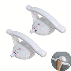 TEMU 2팩 무드릴 진공 흡착식 샤워 그랩바 - 200lb 하중 용량, 안전 경고선, 노인 및 장애인용 탈부착 가능 욕실 손잡이, 고품질 방청 욕조 안전 레일, 인체공학적 핸들, 무드릴 설치, 매끄러운 마감, 장애인 접근성, 세련된 디자인, 내구성 있는 구조, 이동 보조기구