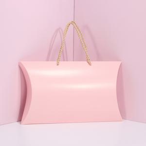 TEMU 10개입 베개 모양 휴대용 상자 | 로고 프린트 가능 접이식 보관 상자 & 창의적인 드로스트링 선물 상자, 란제리, 스카프 & 크리스마스 선물 포장에 적합, 종이 재질