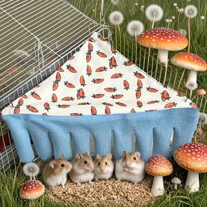 TEMU 세탁 가능한 소형 애완동물용 - 당근 패턴 디자인 편안한 코너 해먹 텐트, 햄스터, 페럿, 토끼, 게르빌, 캔디 비트, 및 여우를 위한 적합 - 내구성 있는 원단 놀이 및 휴식용 덩어리