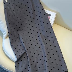 TEMU 여성용 정장 파티 스커트 - 하이웨이스트 엘레강스 디자인, 비신축 구조 핏 - 클래식 그레이 & 블랙 도트 무늬 - 비즈니스, 웨딩, 이브닝 이벤트용 - 사계절 전문가 패션, 사무실 스커트, 결혼식 게스트웨어, 매끈한 소재, 맞춤형 디자인, 직장 여성|오피스룩