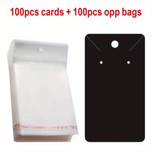 TEMU 200개의 보석 디스플레이 카드, 투명한 OPP 패키징 가방 - 내구성이 뛰어난 종이 목걸이 및 귀걸이 걸이, 쉬운 정리, 보관 및 디스플레이, 비즈 및 보석 만들기, 보석 디스플레이 및 패키징 용품에 적합합니다.