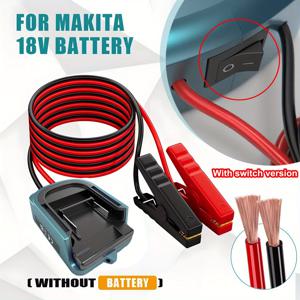 TEMU 마키타 18V 리튬 배터리 점프 스타터 호환 - 스위치 버튼 포함 | BL1850/BL1820/BL1890/BL1860 BL18 시리즈 호환 | 범용 12V-24V 자동차 배터리 충전기 케이블 | 순수 구리 클램프, 두꺼운 레드 및 블랙 와이어, 긴급 구조용 빠른 연결 휴대용 전원 공급 장치 | 야외 캠핑 파티 DIY 전원 공급