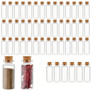 TEMU 50개 30ml 미니 유리병 나무 나사 포함 - 소원, 전단, 포션 병, 모래 예술 장식, 결혼식 DIY 선물, 정보 병용 투명 작은 병 | 장식용 병 | 유리병, 화병 장식