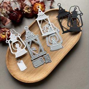 TEMU 2개 세트 빈티지 오일 램프 & 캔들 카본 스틸 다이컷 스텐실 스크랩북 앨범 공예 키트, 레트로 감성 DIY 포토앨범 및 카드 장식용 펀칭 몰드, 인사말 카드 제작 선물 만들기