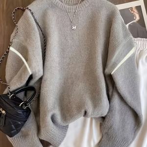 TEMU 패션 빈티지 다용도 커뮤터 여성용 고급 스웨터 원단 풀오버 우아한 파티웨어|가디건|빈티지