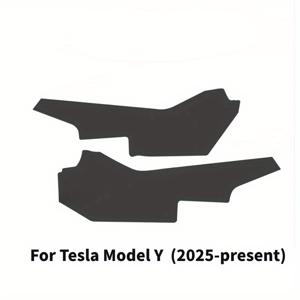 TEMU 2025 테슬라 모델 Y/3 나파 PU 가죽 소프트 센터 콘솔 킥 매트 - 사이드 보호 패드, 차량 내부 액세서리, 무봉합 디자인, 고품질 패딩, 자동차 업그레이더