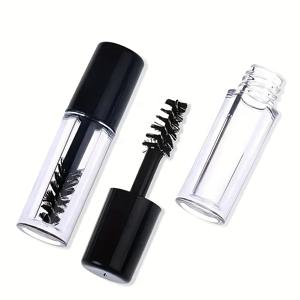 TEMU 브러쉬가 포함된 미니 여행용 마스카라 디스펜싱 병 2개 세트 - 누출 방지 휴대용 화장품 용기, 마스카라, 리퀴드 파운데이션, 세럼 등에 적합, 투명 유리 디자인, 여행 필수품으로 완벽.