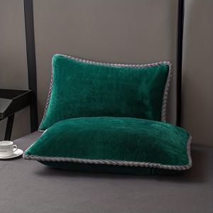 TEMU 2개입 부드럽고 편안한 밀크 벨벳 베개 커버 (채우기 없음), 꼬임 공예 엣지 베개 커버 1쌍, 통기성, 피부 친화적, 따뜻함, 커플 베개 커버, 봉투형 베개 커버, 홈 데코레이션을 위한 완벽한 선물|베개커버