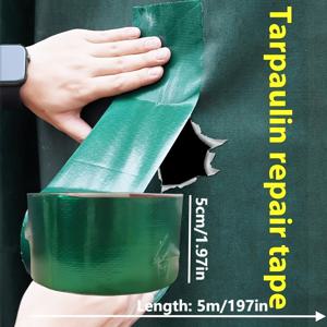 TEMU 고강도 유리섬유 방수 타프 수리 테이프 - 내구성 강화, 야외 타프/텐트/트럭 커버 패치용 (녹색)