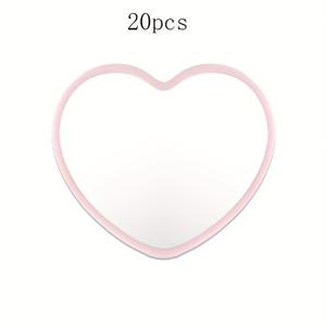 TEMU 하트 모양의 작은 거울 20개, 모던 하트 거울, 미용용 미니 화장대 거울, 학생 기숙사용 메이크업 거울.