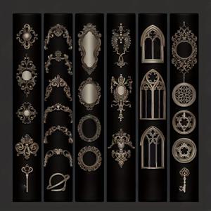 TEMU 유럽 빈티지 플로럴 컬렉션 네일 아트 실리콘 몰드 유럽 빈티지 플로럴 몰드 창의적인 DIY 착용 가능한 네일 장식 실리콘 몰드 클레이 몰드