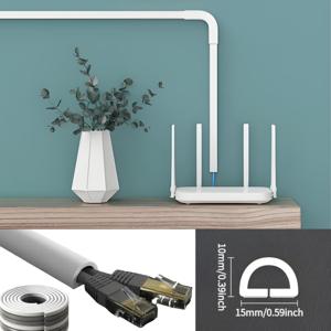 TEMU /118인치 1롤 PVC 자가접착 케이블 덕트, 무늬보호 커버, 유연한 재질, 자유 절단 가능, 벽 및 바닥용, 전선 정리, 쉬운 설치, 아름다운 장식, 전선 보호