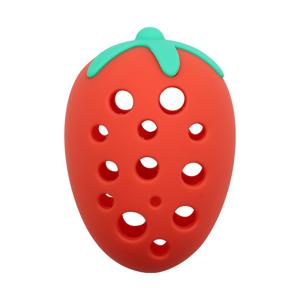 TEMU 1개 귀여운 딸기 메이크업 에그 정리 케이스 - 파스텔 핑크/레드 뷰티 블렌더 보관함, 여행용 고품질 실리콘 미끄럼 방지 화장품 트레이, 베니티, 욕실 또는 휴대용 - 비비블렌더, 스펀지형 화장품, 유연한 디자인의 달걀형 코스메틱 정리함