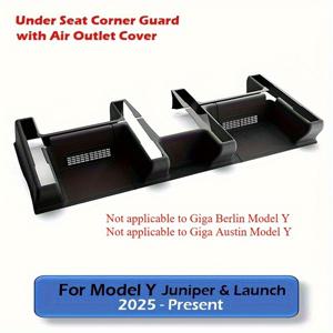TEMU 테슬라 모델 Y 주니퍼 2025 TPE 시트 코너 보호대, 시트 아래 가드 레일 킥 매트, 차량 내부 바닥 매트 (참고: 베를린/오스틴 모델 미포함)