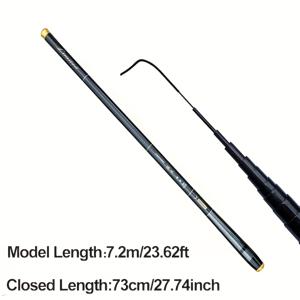 TEMU 고품질 텔레스코픽 낚싯대 (3.6M, 4.5M, 5.4M, 6.3M, 7.2M), 미디엄 액션 및 파워 특징. 초경량 휴대용 낚싯대로, 잉어 낚시 및 여행 장비에 적합하며 모든 낚시 애호가에게 완벽합니다.