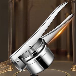 TEMU 바이얼 헤비듀티 수동 야채 프레스 - 스테인리스 스틸 구조, 미끄럼 방지 베이스 - 주스, 퓨레, 마늘, 채소용 - 홈 & 상업용 쉬운 청소 디자인 - 소스, 만두, 페스토 준비에 이상적, 세련된 주방 도구, 내구성 있는 주방 아이템