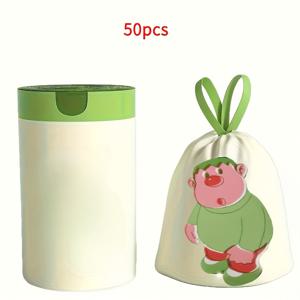 TEMU 50팩 대형 헤비듀티 두꺼운 밀봉 쓰레기봉투 - 헤비듀티 두꺼운 벌크 롤 (45x50cm/10갤런) 찢김 방지 자동 밀봉, 접이식 대형 쓰레기봉투, 가정, 사무실, 욕실용 - HDPE 폴리에틸렌 제품|음식물쓰레기통