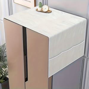 TEMU 1개 냉장고 커버 사이드 스토리지 포함, 세탁기 커버, 홈 냉장고 및 세탁기에 적합한 실용적인 가정용 패브릭 액세서리 텍스처 프린트 패턴