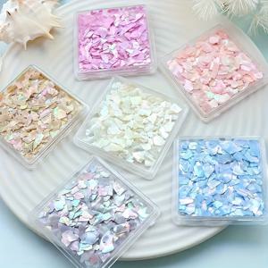 TEMU 6박스 반짝이는 오로라 쉘 플레이크 - 컬러 에폭시 레진 충전재, 6G, 불규칙 쉘 조각 (공예, 주얼리 제작, 장식 프로젝트용), 쉘 주얼리, 레진 액체 몰드 충전재.