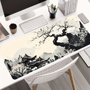 TEMU 대형 마우스 패드, 산지 풍경 그림이 특징인 디자인. 미끄럼 방지 고무 베이스와 스티치 엣지가 있는 디자인으로 게이밍에 적합하며 노트북 및 데스크탑 컴퓨터와 함께 사용하기에 적합합니다.