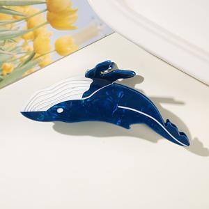 TEMU 1개 독특한 아세테이트 고래 머리핀 - 오션 테마 상어 디자인