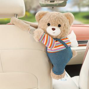 TEMU 2025년 귀여운 곰돌이 티슈 홀더 - 고품질 인형 스타일. 매달린 수납 상자: 우아함 & 기능성. 곰돌이는 매력 있게; 걸이 기능으로 차량 내에서 티슈를 깔끔하고 편리하게 보관합니다.