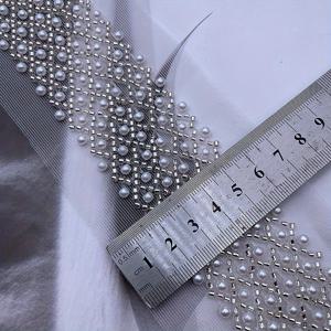 TEMU 1야드 흰색 진주 비즈 레이스 리본 - 3, 5cm 넓은 자수, DIY 수제, 공예, 웨딩 드레스, 의류 장식에 완벽 | 우아한 공예 기술, 수제 프로젝트에 이상적