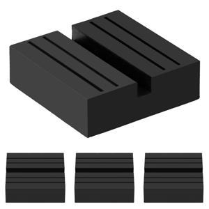 TEMU 4개 세트 헤비듀티 고무 잭 패드 - 4개 블랙 고무 블록 리프트 트롤리 잭 스탠드용, 중장비 안전 리프팅 패드, 내구성 강화 설계, 견고한 구조, 산업용 트럭 잭 패드