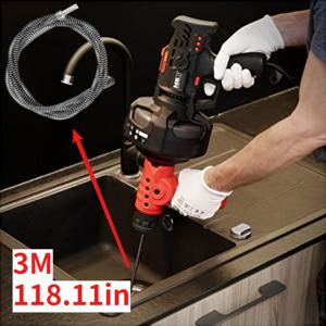 TEMU 1개 8m/5m//2m 전기 배수 막힘 해제 액세서리, 스프링 막힘 해제 도구, 내구성 있는 하수구 변기, 파이프 클리너, 화장실, 배수구, 싱크대, 욕조, 하수구 청소, 건조기 환풍 액세서리, 통합 헤드 청소 스프링|변기부속품