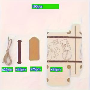 TEMU 라벨과 끈이 있는 100개의 미니 선물 상자 - 만화 테마, 내구성 있는 종이, 크기 15.75x9.84인치, 휴일 및 결혼식 선물에 완벽한, 쉬운 여행 보관 솔루션, 선물 상자