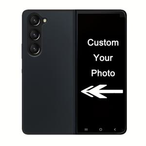 TEMU 삼성 갤럭시 폴드 7 6 5G, 폴드 3 5G, 폴드 4 5G, 폴드 5 5G용 맞춤 사진 폰 케이스. 내구성 강한 블랙 PC 하드 케이스, 생일, 휴일, 사랑하는 사람과 가족을 위한 완벽한 선물
