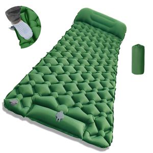 TEMU 야외용 인플레이터블 슬리핑 패드 베개 포함 초경량 두꺼운 슬리핑 패드 스플라이싱 내장 펌프 에어 쿠션 여행 캠핑 침대