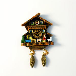 TEMU 1개 스위스 여행 기념품 창의적인 3D 유니크 하우스 쿠쿠 시계, 집, 서재, 거실 장식 공예, 자석 냉장고 자석 선물.