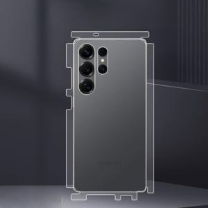 TEMU 삼성 갤럭시 S25 울트라/24+/25+용 HD 무광 백 필름 (엣지 워터 코팅 필름 포지셔닝 스티커 포함), 풀 앵글 투명 보호 소프트 필름.