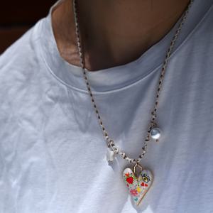 TEMU MOON 여성용 핸드메이드 로프 체인 목걸이 - 하트 펜던트 & 별 & 비즈, 멀티컬러 플로럴 & 하트 참, 스택 가능 데일리 & 페스티벌 주얼리, 내구성 있는 디자인 (변색 없음) - 새로운 디자인 여성 선물