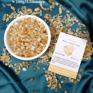 TEMU 50g/100g 고품질 천연 브라질산 시트린 그라벨 카드 포함, 수족관 필러 랜드스케이프 장식, 보석 제작 및 액세서리, 장식용 돌, 분수석(소형 피트와 검은 점은 일반적인 현상), 대리석, 어항 액세서리, 수족관 액세서리, 식물용 자갈, 수족관, 수지방 액세서리