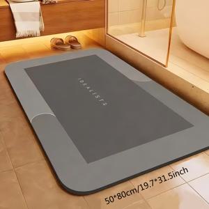 TEMU 1개 샤워, 욕조 및 화장실용 다이아토마이트 - 미끄럼 방지 고무 밑창, 부드러운 다이아토마이트, 세탁 가능, 소형 욕실용 컴팩트 욕실 매트