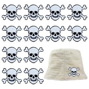 TEMU 12개 스컬 패턴 수제자수 패치, 의류·가방·모자·청바지·재킷·드레스용 - 창의적인 핸드크래프트, 모자액세서리, 백장식, 트렌디한 자수, edgy 패션, 고품질실, 패션 패치, 소운 패치, 펑크 스타일