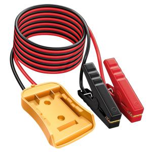 TEMU CHEEYYIIE 6피트 12AWG 점퍼 케이블 어댑터 포함, 데월트용, 18V 배터리 점퍼 스타터, 중형차 및 경트럭용 자동차 점프 시작 도구, 긴급 차량 도구,도로 사이드 어시스턴스,강화 커넥터,산업용 재료,고전도성 전선,전원 케이블,비상 키트, 애호가