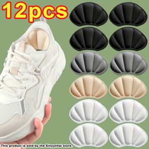 TEMU 스포츠화용 자가 점착 힐 패드 12개입 - 두꺼운 미끄럼 방지 충격 흡수 깔창, 하이힐, 운동화 및 캐주얼화에 적합, 신발 사이즈에 맞춰 디자인, 미끄럼 방지 및 물집 방지용 힐 스티커 포함.