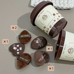 TEMU 미니 커피 컵 메이크업 스펀지, 파운데이션, 컨실러, 블러쉬, 세팅 파우더에 완벽함. 컴팩트하고 휴대하기 쉬움, 완벽한 메이크업을 위한 이상적인 도구로 사계절 모두에 적합하며 크리스마스, 할로윈, 새해 또는 생일 선물로 완벽하며 블러쉬 메이크업, 메이크업 스펀지, 뷰티 블렌더, 메이크업 제품, 메이크업