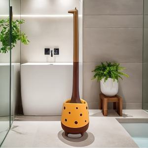 TEMU 귀여운 동물 변기 브러쉬 | 튼튼한 플라스틱 욕실 청소기, 다양한 부착물, 재사용 가능한 인체공학적 디자인, 효율적인 청소, 집 장식에 재미, 간편한 유지 보수를 위한 튼튼한 도구, 할로윈/Navidad/크리스마스 장식에 적합