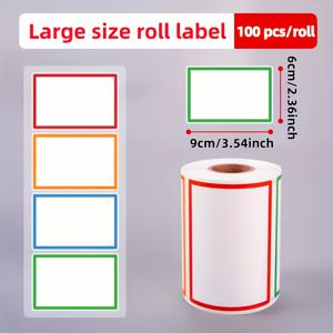 TEMU 100개/150개 1롤 초대형 라벨 스티커, 900mm x 600mm 크기, 빨강, 노랑, 파랑, 초록 색상, 가정, 사무실, 학교 수기 라벨링, 다양한 포장 및 분류 스티커, 선반 분류 메모, 이름표용