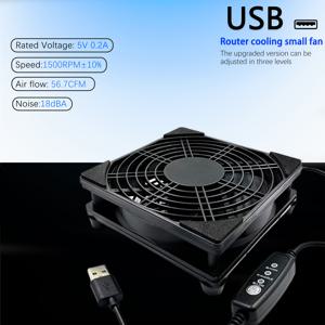 TEMU 5V USB 라우터용 선풍기 | 3단 속도 조절, 원버튼 On/Off, 라우터, 광 모뎀, 셋톱 박스 및 스위치에 적합 - AuyiHomu