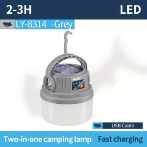 TEMU 1개 스마일 상어 태양광 충전식 캠핑 랜턴 (USB-C 고속 충전, 초고휘도 LED 라이트, 긴 사용 시간 텐트 & 비상등, 6가지 모드, 휴대용 후크)|캠핑랜턴