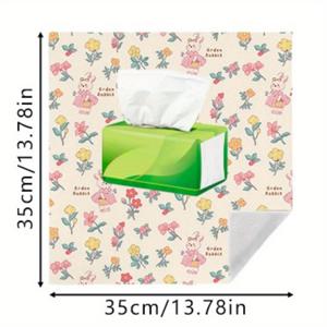 TEMU 1개 자체 접착 마법의 랩 패브릭 - 귀여운 꽃무늬 토끼 프린트 대형 방지 및 스크래치 방지 고양이 침대 담요, 세탁 가능한 내구성 있는 애완동물 그루밍 타월, 카메라 및 노트북용 다용도 여행 보관 가방