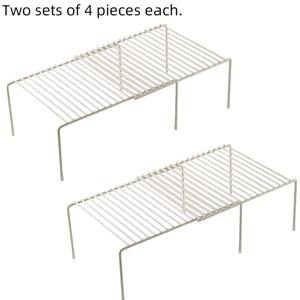 TEMU 4개 다기능 확장형 랙 | 주방 조리대, 식당, 가정 정리를 위한 금속 수납 선반, 공간 절약, 미끄럼 방지 및 녹 방지