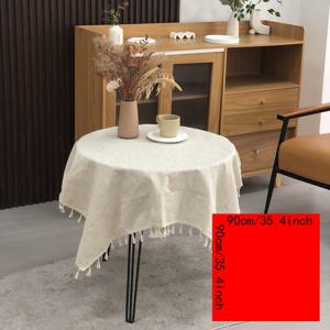TEMU 1개 우아한 리넨 테이블보 - 크리스마스, 일상 식사, 공식 행사용 스퀘어 테이블 커버, 쉬운 청소 주방 테이블보, 홈 엔터테인먼트, 단색 디자인, 고품질 원단, 이벤트 플래너, 크리스마스 테이블 장식, 파티 테이블 세팅, 기계 제작 품질